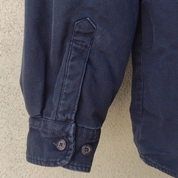 Levi's Navy Blue Fleece Lined Canvas Button-Up Shacket XXL - Picture 6 of 8